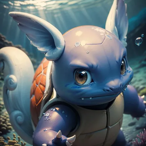 centered, award winning photo, (looking at viewer:1.2), | Wartortle_Pokemon, |underwater, bubbles, | bokeh, depth of field, cinematic composition, | <lora:Wartortle_Pokemon_Anime:0.8>
