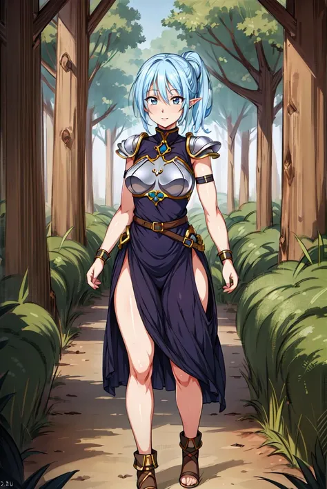 Masterpiece, Best Quality, Extra Detail, 1woman, perfect body, perfect boobs, yellow eyes, medium hair, green hair, smile, nude, naked, nipples, pussy, uncensored, capelet, boots, white boots, thighhigh boots, armored boots, village, outdoor, day, ((white gloves)), elbow gloves, armored gloves, standing, full body, princess tiara, looking at viewer, parted lips