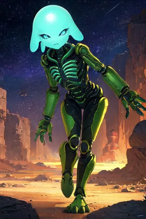 ((Female humanoid)), alien girl, masterpiece, best quality, highres, best illumination, depth of field, complex background, detailed background