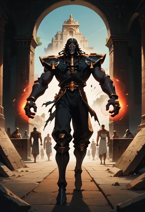 score_9, score_8_up, score_7_up,
Set, Gods of Egypt, muscular, robot, mecha, sleek metal body, glowing red eyes, enhanced body, 8K, In'ei, perfect depth of field, chiaroscuro, volumetric lighting, clear_eyes, crisp details, cinematic lighting, cinematic masterpiece, dynamic action pose, detailed background, photographic realism, masterclass 8K Uneal 5 CGI render, evil, villain, fight, damaged temple, golden light, perfect proportions, perfect hands, powerful muscular body, manly bulge
<lora:princess_xl_v2:0.1>
<lora:OtherStyle_03:0.3>
<lora:MayonnaisePony:0.3>
<lora:AllAnatomy:0.5>