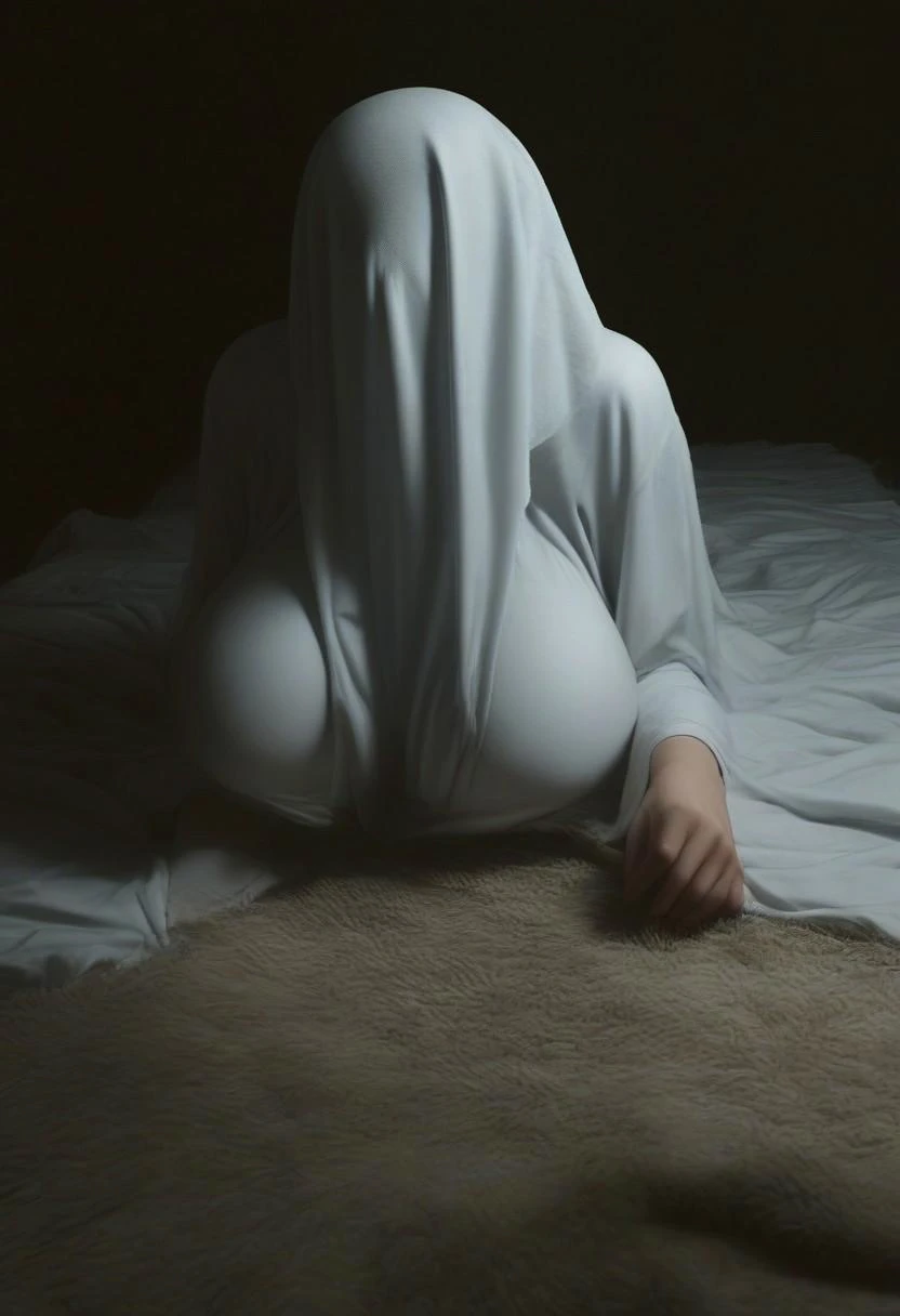 A female ghost appears next to a man sleeping in bed　A little erotic