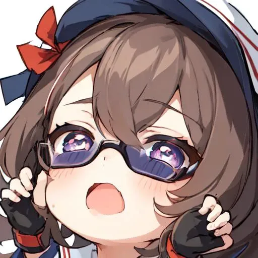(1girl), masterpiece, best quality, super fine illustration, an extremely cute little girl, highly detailed beautiful face, looking at viewer, 1girl, belt, closeup, looking at viewer, 4k, high res, ribbon,ShigureKancolle, long hair, single braid, hair flaps, ShigureBase, black serafuku, school uniform, pleated skirt, fingerless gloves, ShigureBikini, sailor bikini, white background, simple background, thick outline, purple eyes, (sleep), brown hair, chibi, love expression,