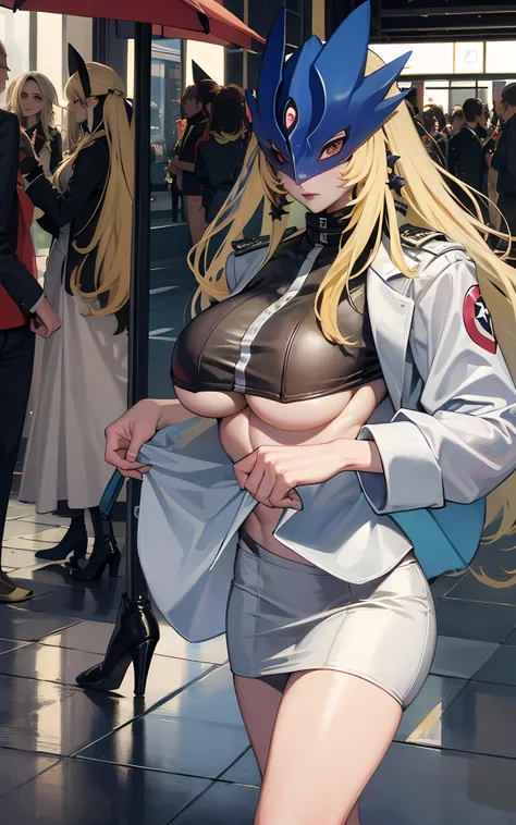 ((solo, 1girl, abs, <lora:beelstarmon-000012:1>,beelstarmon, underboob, blonde hair,))