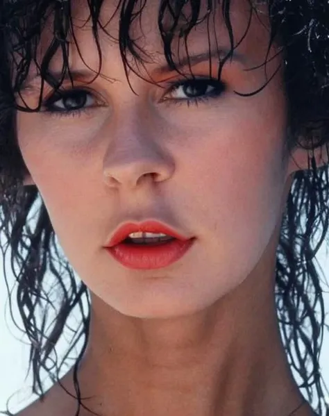 Close-up stock color photo of (young) donnaewin, ((fully-dressed)) and ((looking)) at viewer, with high detail on face, eyes and lips; professional photograph, Zeiss 50mm F8, award-winning photo, (muted) photographic stock, 1970s