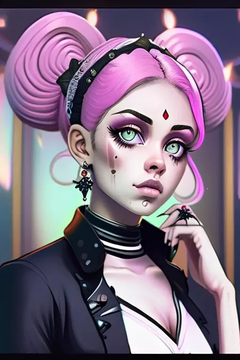 a professionnal photo ivetabb, solo, face focus, perfect eyes, perfect lips, perfect face, headband, lace choker, small heart pendant, earring, light pink lipstick, gentle smile, white shirt, looking at viewer, blurry background, sfw, masterpiece, best quality <lora:envy_xl_test_5:1>