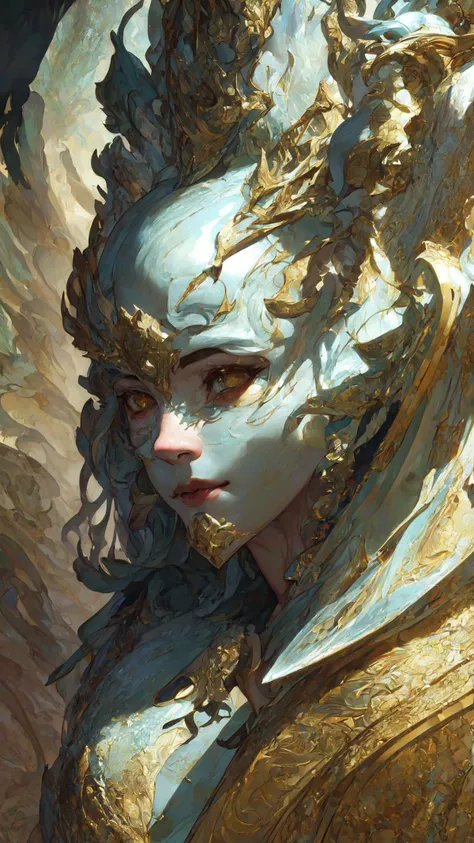 (((solo))) portrait of the most beautiful form of chaos, elegant, a brutalist designed, vivid colours, romanticism, by james jean, roby dwi antono, ross tran, francis bacon, michal mraz, adrian ghenie, petra cortright, gerhard richter, takato yamamoto, ashley wood, atmospheric, trending on artstation. 8 k masterpiece. (alphonse mucha style:1.2), 3d render, cgi, symetrical, octane render, 35mm, bokeh, 9:16, (intricate details:1.12), hdr, (intricate details, hyperdetailed:1.15), (natural skin texture, hyperrealism, soft light, sharp:1.5), rimlight, low, glowing, (gorgeous face)