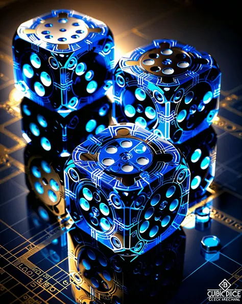 detailed, art, masterpiece, blueprint of loaded dice, cubic hellraiser style dice, complex clockwork mechanism, bl3uprint <lora:bl3uprint:0.8>