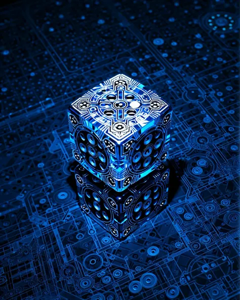 detailed, art, masterpiece, blueprint of loaded dice, cubic hellraiser style dice, complex clockwork mechanism, bl3uprint <lora:bl3uprint:0.8>