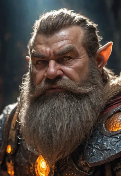 image description dwarf warrior, sharp focus, bright colors, clear, detailed, cinematic, dreamy glow, fantastic realism, dynamic, fairy lighting, volumetric rays, hdr. --ar 9:16, epiCPhoto, portrait, photography, detailed skin, realistic, photo-realistic, 8k, highly detailed, full length frame, High detail RAW color art, piercing, diffused soft lighting, shallow depth of field, sharp focus, hyperrealism, cinematic lighting, epiCNegative, epiCPhoto,ca45mv7-100,