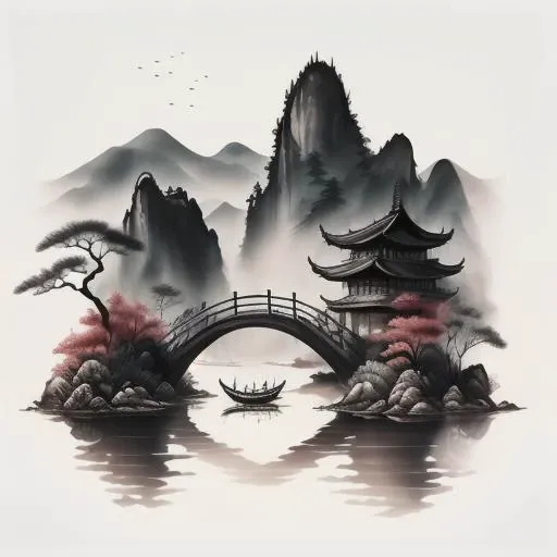 beautiful Chinese Landscape Art, best quality, intricate, (water colors), clear, <lora:Chinese_Ink_Painting_style:1>