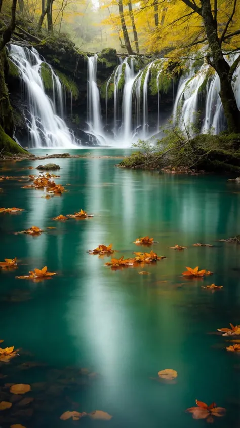 a profestional picutre of  Plitvice Lakes National Park, Croatia: Plitvice Lakes National Park transforms into a springtime wonderland, with waterfalls surrounded by fresh greenery, and wooden walkways winding through forests adorned with wildflowers. ,
wide angle, landscape , 
photorealism,unreal 5 daz, extremely detailed ,((ultrasharp)),((masterpiece)),((best quality)),((ultradetailed)),((intricated details)), extremaly detailed background, <lora:add_detail:0.7> ultra realistic,32k,RAW photo, 8k ,dslr,soft lighting,high quality,film grain, beautiful and aesthetic,extremely detailed, natural shadows,