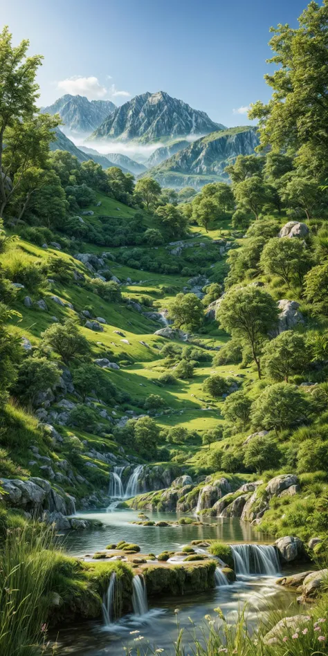 RTX, masterpiece, perfect quality, <lora:add_detail:1> detailed, verdant landscape
