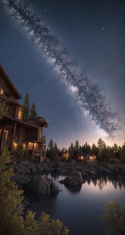 masterpiece, extremely detailed, prefect quality, most detail, ray tracing, 8k, night sky