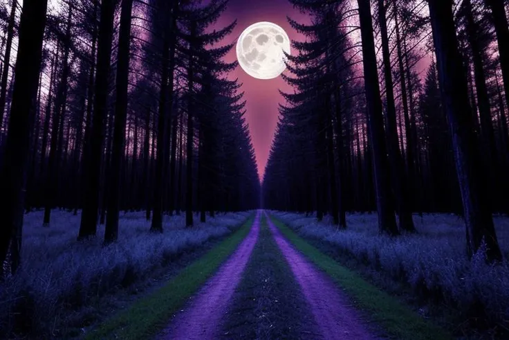 background spooky night forest clearing full moon, (masterpiece:1.5), (best quality:1.5), (intricate details:1.5), (sharpen details), vibrant high contrast, Saturated, deep color