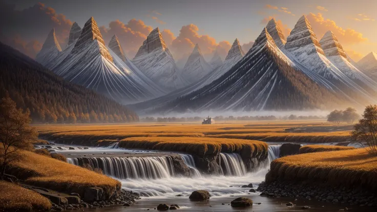 excellent oil painting of a mountain landscape in autumn,vibrant colors,powerfull style with epic dramatism,small willage,young passants and cows,river and lake, dark vampire castle in mountian peak, best quality,maximum quality,intricate details,ultrasahrp,ambient oclusion,realistic shadows,art by Bastien Lecouffe Deharme,8k,oil art,<lora:add_detail:1> <lora:royta v1.1:0.4>,