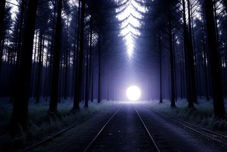 background spooky night forest clearing full moon, (masterpiece:1.5), (best quality:1.5), (intricate details:1.5), (sharpen details), Saturated, deep color