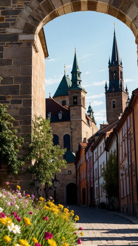 a profestional picutre of ToruÅ, Poland: ToruÅ, a medieval gem, celebrates spring in the Old Town Market Square, where the Copernicus Monument is surrounded by blooming flowers, and the city walls offer a picturesque backdrop to the awakening season. ,
wide angle, landscape ,
photorealism,unreal 5 daz, extremely detailed ,((ultrasharp)),((masterpiece)),((best quality)),((ultradetailed)),((intricated details)), extremaly detailed background, <lora:add_detail:0.7> ultra realistic,32k,RAW photo, 8k ,dslr,soft lighting,high quality,film grain, beautiful and aesthetic,extremely detailed, natural shadows,
