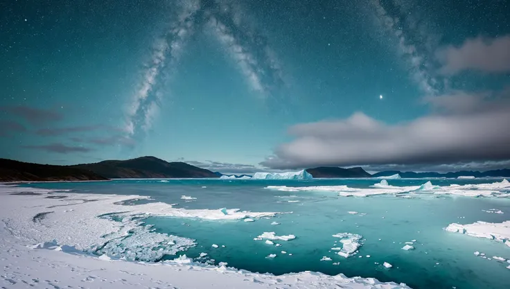 ((masterpiece:1.4,best quality)),  cloud,   outdoors,  (ocean:1.6),bloom, sparkle,  icy beach
scenery,  sky, snow, glacier
(night:1.4),   moon,  moonlight,  high detail, abundant, 8k, high detail,   wallpaper
