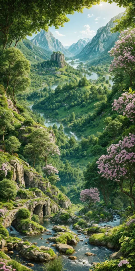 RTX, masterpiece, perfect quality,  <lora:add_detail:1> detailed,  verdant landscape