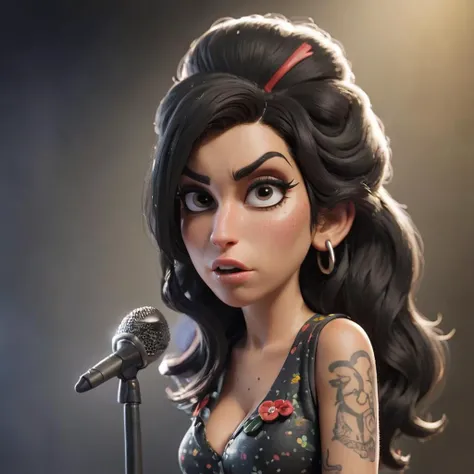 3D cinematic film.(Amy Winehouse:2.0) 50 years old (caricature:0.2). bokeh, professional, 4k, highly detailed <lora:SamaritanEsdxl:0.45> <lora:william_eggeston:0.55> <lora:filmicVibesXL_v1.1:0.2> <lora:Josef_Koudelka:0.2> mole near the mouth. drunk. tired. concert lights. small tits