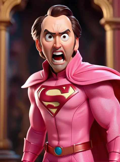 (dynamic pose:1.2),(dynamic camera),a fashion shoot, photo of a (Nicolas Cage:1.4), in Pink superhero costume, insanely detailed and intricate, , elegant, hyper realistic, super detailed, 3d render, unreal, ray tracing,
(caricature)
(full body:1.2) (whole body:1.2)
funny
skin texture
(surprised)
(in an infernal palace )
<lora:SamaritanEsdxl:0.75>