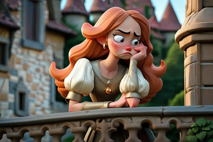 Princess, Medieval, Castle Balcony, Waiting, Sad, Royalty, Kingdom, Noble, Crown, Gown, Regal, Elegance, Despondent, Emotion, Melancholy, Lonely, Tragic, Wistful, Longing, Solitude, Damsel in Distress, Fortressed, Historic, Architecture, Renaissance, Turret, Sunset, Dusk, Dignified, Sovereign, Enchanting, Lamenting, Royalty, Court, Courtly, Pensive, Majestic, Noblewoman, Stone Walls, Moat, Tower, Tapestry, Troubled, Heartache.
<lora:SamaritanEsdxl:1>