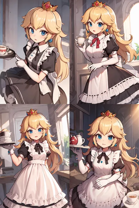 (best quality, masterpiece),
(princess peach), mansion, volumetric lighting, maid, maid dress, <lora:peach:0.5>, <lora:maid_dress_v1:0.6>