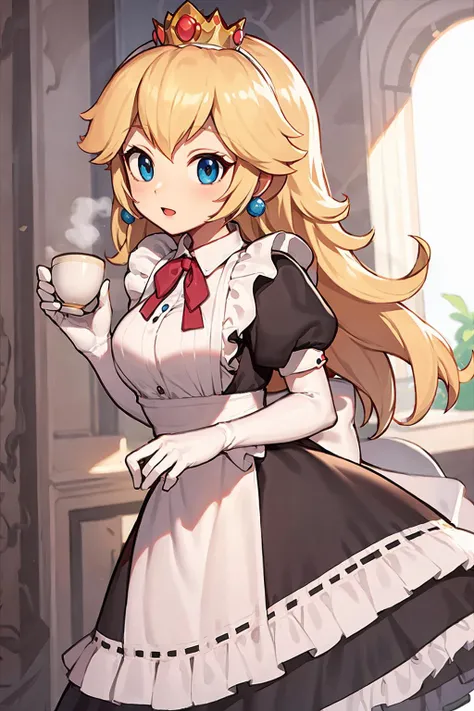 (best quality, masterpiece),
(princess peach), mansion, volumetric lighting, maid, maid dress, <lora:peach:0.5>, <lora:maid_dress_v1:0.6>