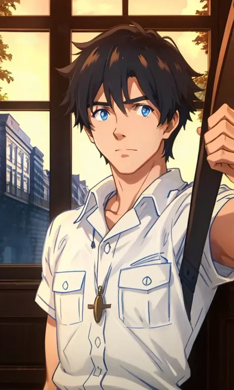 1boy,charles ,blue eyes<lora:charles:1>