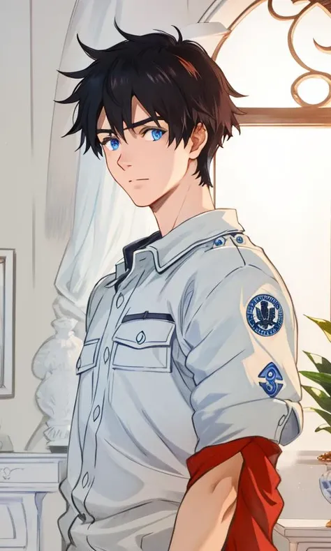 1boy,charles ,blue eyes<lora:charles:1>
