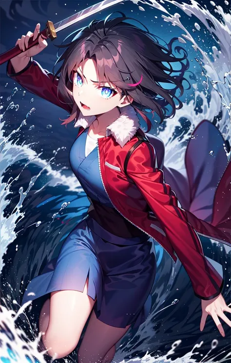 ShikiCasualCloth, SrAssassin, 1girl, solo, holding knife, night, splashing, water, glowing eyes, multicolor eyes,
<lora:ShikiV1:0.8>