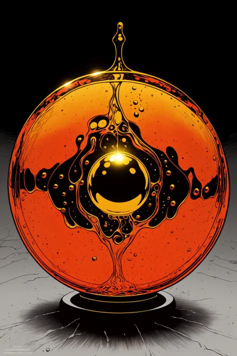 <lora:v5lcn:1> a glass holding a sphere in the style of v5lcn