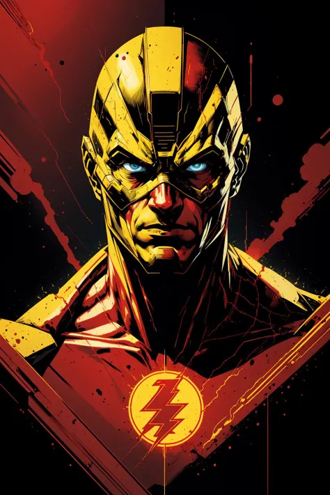 <lora:v5lcn:1> red barry allen portrait in the style of v5lcn