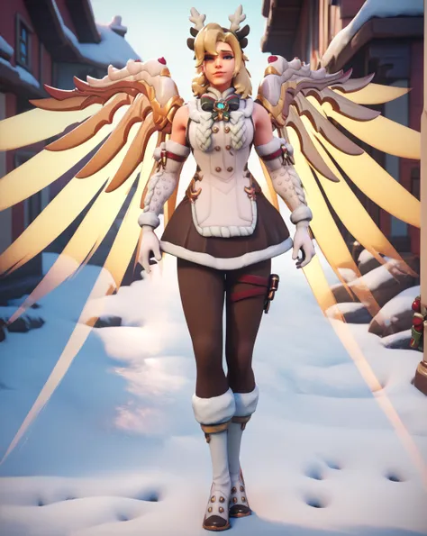 zPDXL, score_9, score_8_up, score_7_up, score_6_up, 1girl, 2.5d, 1girl, full bodyshot, mercy (overwatch),  jinglemercy, mercy (overwatch), outdoors, snowy, making a snow angel  <lora:jinglemercyv2:1>