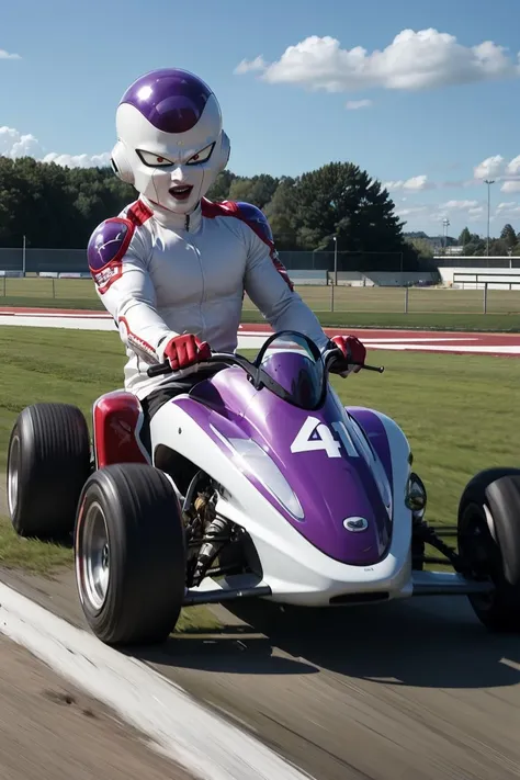 frieza driving a go-kart, racetrack on a green alien planet background
<lora:add_detail:0.3>, <lora:Frieza:1>