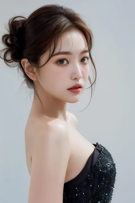 (masterpiece:1.3), high resolution, ultra detailed, extremely detailed CG unity 8k wallpaper, realistic, photo-realistic, RAW photo, beautiful detailed face, pale skin, realistic glistening skin, detailed cloth texture, detailed hair texture, Perfect body, Beautiful Face, accurate, Anatomically correct, Highly detailed face and skin texture, natural neck length, (beautiful hands), (fair skin:1.1), (well-aligned teeth:1.1), (Sweaty skin:1.2), 
BREAK, 
Detailed eyes, symmetric eyes, Light Brown eyes, Double eyelids, Thin eyebrows, (Glossy lips:1.4), ((A face with waiting for a kiss:1.2)), (blush:1.1), (A sparkling small hair accessory:1.1), 
BREAK, 
(A classy and Cute woman1.3), (nude, nsfw, nipple:1.4), 
BREAK, 
medium large breasts, slender figure, firm abs, 
((updo hairstyle, Dark blonde hair, wavy hair, long hair, asymmetric bangs:1.2)),  (Close up shot:1.2), (looking at viewer), beautiful smile,  From above, 
BREAK, 
((Sitting side by side on the backseat of a flying helicopter)), (((A view of skyscrapers outside the window at Night:1.3))),
