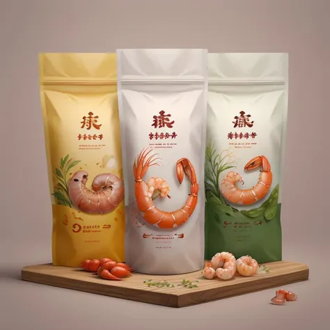 best quality, simple background, food, seafood, realistic,seafood, shrimp, food focus, squid  <lora:pack_design:0.6>