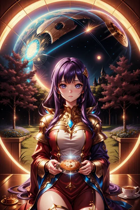 1girl, mundane Concept art, Beautiful hillside and Meteor in background, behance, top-down view of a [Voluminous|Rusty] Scaly Celtic ([Ford:Cafe:5]:1.3) , it is with Gradient adornments, it is engraved with Silver and Purple details, from inside of a Narrow The Burning Bush, Snowy, Very wide view, Anime screencap, Awe, Europunk, hard light, telephoto lens, Colorless, behance, Liminal dream, in the style of Christ Pantocrator, 4K, Pixabay, dreamy, beauty, drab