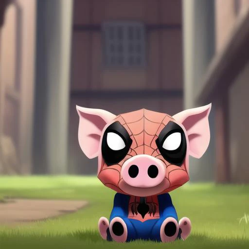 anime768 personified (Spider pig:1.1) spiderman Spidey512