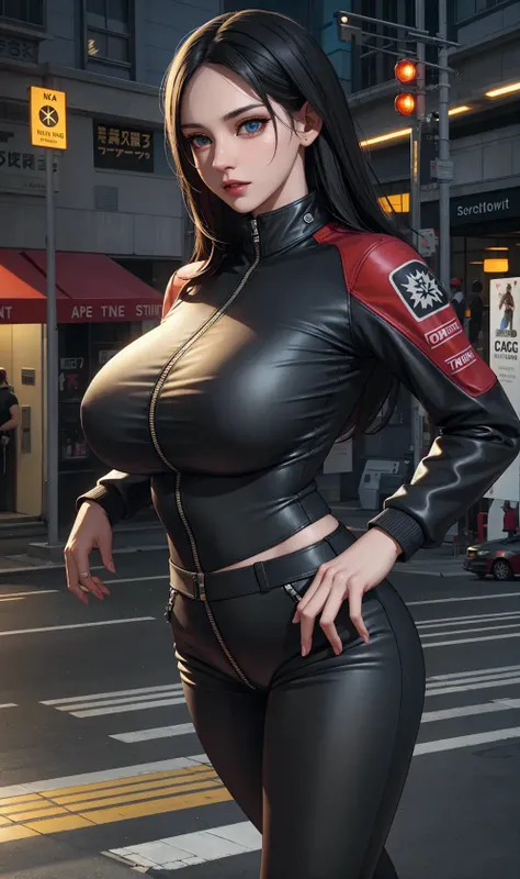 octane render, raw photo, reality color, (Best Quality), extremely detailed, intricate, hyper detailed, (eyes detailed, fingers detailed:1.2), giant breasts, large thighs, 2legs, walking or run, focus far, casual clothes