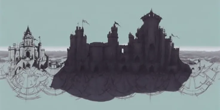 an sketch of castle on a field, qxj <lora:360Diffusion_v1:1>