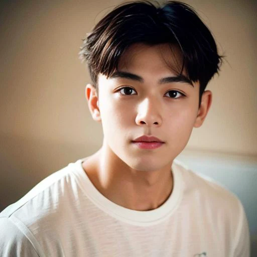best quality, ultra high res, (photorealistic:1.4), masterpiece, blurry background ,gym, solo,1 boy,Young man ,standing,white skin, white t-shirt, posing, looking at viewer , face focus,<lora:china_idol2.2-000001:0.6>