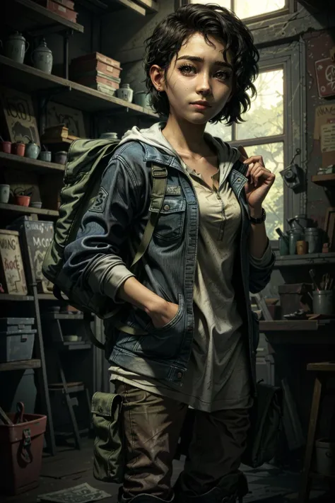 (masterpiece, best quality)
1girl, ClemTWD, solo, hood, hoodie, short hair, jacket, boots, bag, backpack, black hair, military
<lora:epi_noiseoffset2:1>, <lora:add_detail:0.5>, <lora:ClemTWD:0.7>