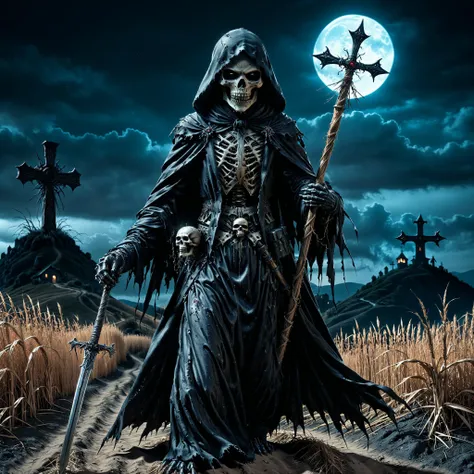 beta01 Hyperrealistic art imaginative gothic fantasy concept art,vibrant immersive,grim reaper scarecrow,night,hill,t-pose,holding metal weapon,
Hyperrealistic art cinematic film still photography in the style of detailed hyperrealism photoshoot,extremely high-resolution details,photographic,realism pushed to extreme,fine texture,incredibly lifelike,perfect symmetrical,depth of field,available light,rim light,bokeh,<lora:Dark_Particles_Style_SDXL:0.7>,ais-darkpartz,<lora:Soul_Knight_SDXL_-_By_HailoKnight:0.6>, soul knight,, high resolution, extreme detail,