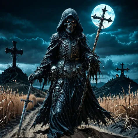 beta01 Hyperrealistic art imaginative gothic fantasy concept art,vibrant immersive,grim reaper scarecrow,night,hill,t-pose,holding metal weapon,
Hyperrealistic art cinematic film still photography in the style of detailed hyperrealism photoshoot,extremely high-resolution details,photographic,realism pushed to extreme,fine texture,incredibly lifelike,perfect symmetrical,depth of field,available light,rim light,bokeh,<lora:Dark_Particles_Style_SDXL:0.7>,ais-darkpartz,<lora:Soul_Knight_SDXL_-_By_HailoKnight:0.6>, soul knight,, high resolution, extreme detail,