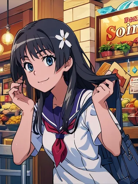 (((pixel-perfect, detail-perfect))) best quality, masterpiece, 1girl <lora:saten-toaru:1> saten ruiko <lora:detail_slider_v4:2> ,sakugawa school uniform, light smile,