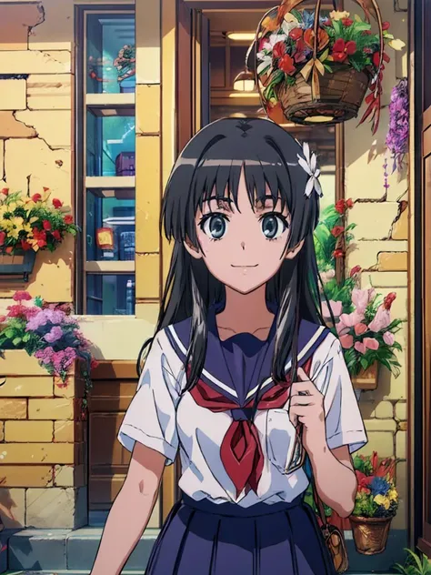 (((pixel-perfect, detail-perfect))) best quality, masterpiece, 1girl <lora:saten-toaru:1> saten ruiko <lora:detail_slider_v4:3> ,sakugawa school uniform, light smile,