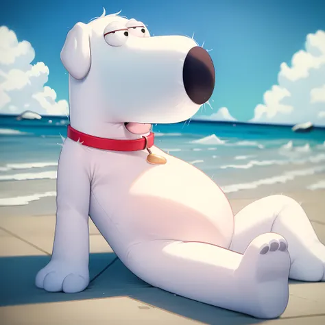 ((masterpiece, best quality)),(complex light), full body, solo, brian griffin, <lora:TheGooder_Brian_Griffin1-10:0.8>, red collar, falling, blue sky, free falling, no humans, dog,