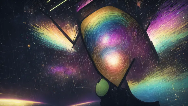 Art By Alex Gray, Psychedelic, Vibrant, Geometric, Detailed, Intricate, Colorful, Abstract Expressionism, trippy, swirls, abstract shapes, multicolored, mesmerizing, sparks, mind blowing, visually stunning, ethereal, cosmic artwork, visionary art, surrealist art, optical illusion, space age design, kinetic art, ethereal dreamscapes, modern art movement, unreal digital art