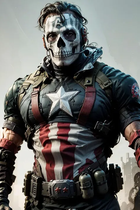 gh0st wearing a captain america outfit